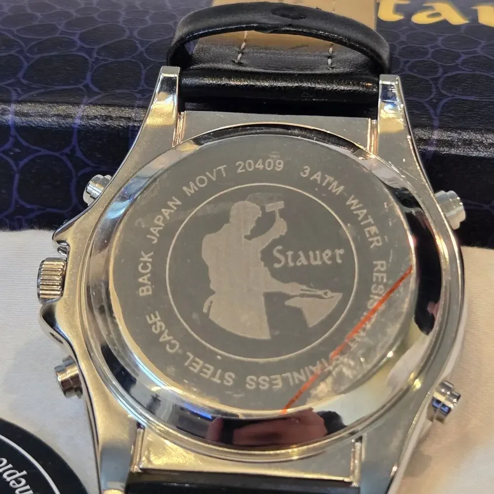 Stauer Centurion Hybrid Chronograph Watch 3ATM 20409 New Battery *read*